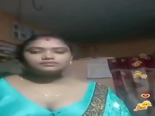 Tamil indiana gordinhos azul silky blouse viver, porcas vídeo 02