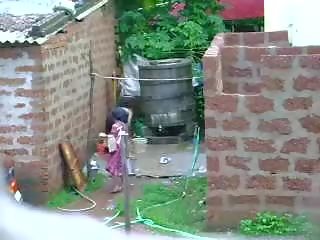 Watch This Two glorious Sri Lankan mademoiselle Getting Bath In Outdoor